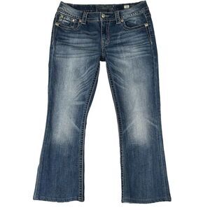 Miss Me Jeans Women's Size 31 Chloe Bootcut Blue Mid‎ Rise Jeans (Hemmed)